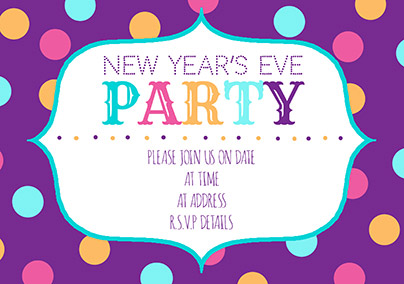 Polka Dot New Year Party Invitation - Advocate