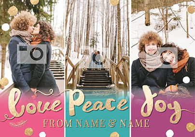 Religious Photo Upload Christmas Card Love Peace Joy - All is Bright