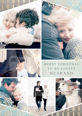 Husband Multi Photo Upload Christmas Card - All that Shimmers