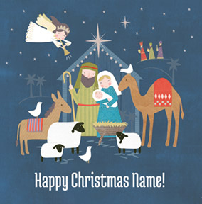 Religious Christmas Card Bethlehem Nativity Scene - CardMix