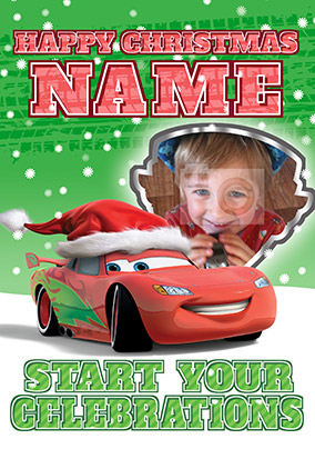 Lightning McQueen Christmas Card - Disney Cars