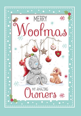 Me To You From The Dog Personalised Christmas Card