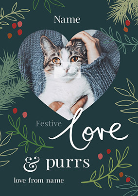 Love From The Cat Photo Upload Christmas Card