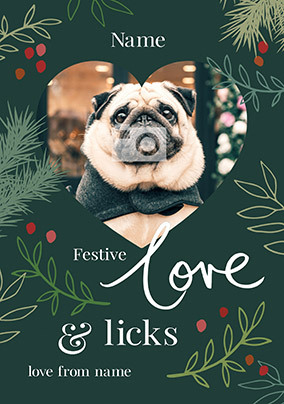 Love From The Dog Photo Upload Christmas Card