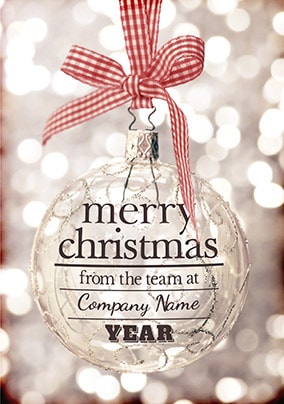 Corporate Merry Christmas Card - Glitter Bauble