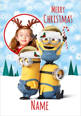 Despicable Me Photo Upload Personalised Christmas Card