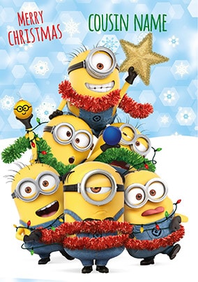 Despicable Me Cousin Personalised Christmas Card