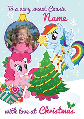 My Little Pony Cousin Personalised Christmas Card