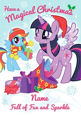 Magical Christmas My Little Pony Personalised Card