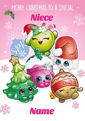 Shopkins Niece Photo Christmas Card