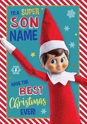 Elf on the Shelf - Super Son Personalised Christmas Card