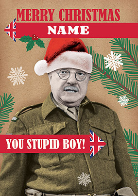 Stupid Boy Personalised Christmas card