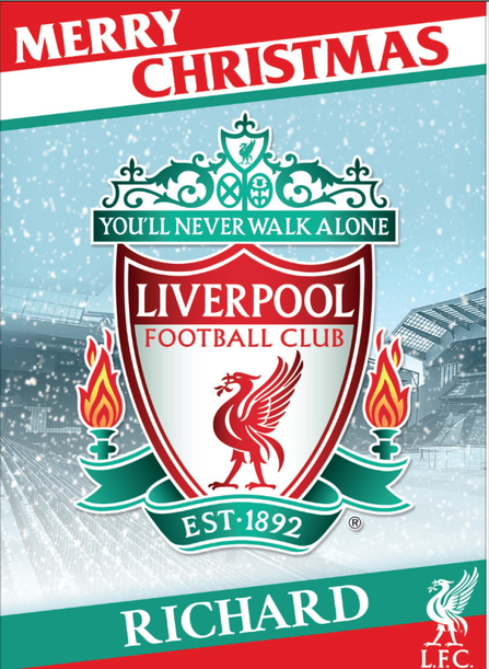 Liverpool FC - Crest Personalised Christmas Card