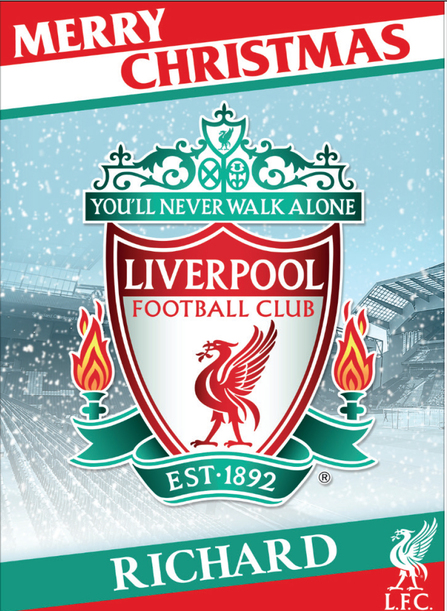 Liverpool FC - Crest Personalised Christmas Card