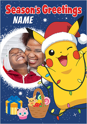 Pokemon Pikachu Photo Christmas Card