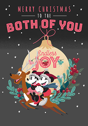 Both of You at Christmas Mickey & Minnie Personalised Card