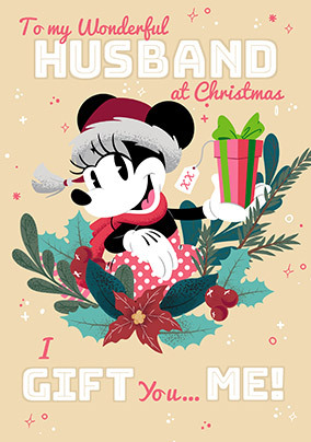 Minnie Mouse Wonderful Husband at Christmas Card