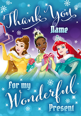 Disney Princess Christmas Personalised Thank You Card