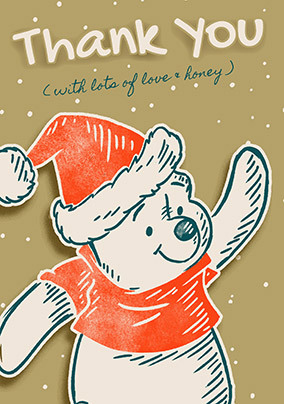 Winnie The Pooh - Thank You Personalised Christmas Card