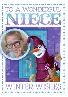 Niece Frozen Photo Christmas Card