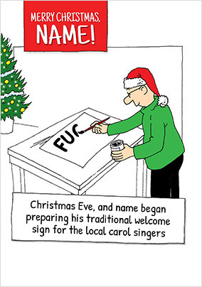 Christmas Welcome Sign Personalised Card