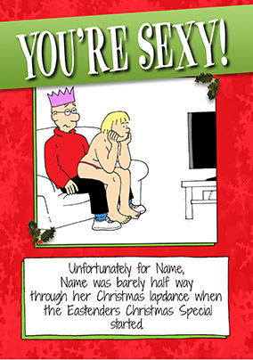 Humour Christmas Card Christmas Lapdance - Emotional Rescue