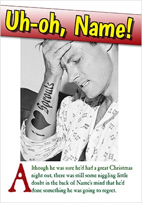 Regret Funny Personalised Christmas Card