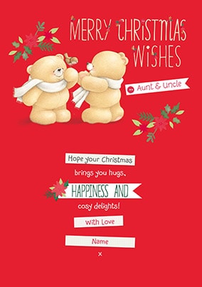 Christmas Wishes Aunt & Uncle Personalised Cards