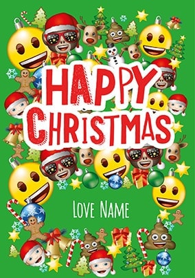 Emoji Personalised Christmas Card