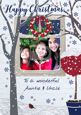 Auntie & Uncle Photo Upload Christmas Card - Home Sweet Home