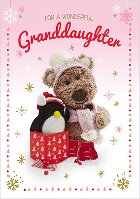 Barley Bear - Granddaughter Personalised Christmas Card