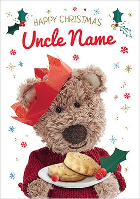 Barley Bear - Uncle Personalised Christmas Card