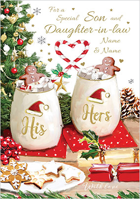 Son & Daughter-In-Law at Christmas Personalised Card