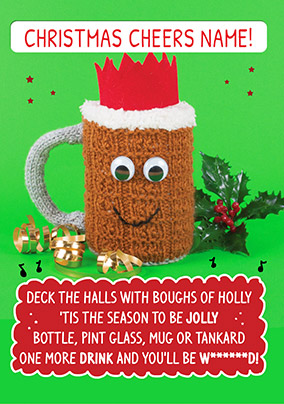 Christmas Cheers Card - Knitted Ditties