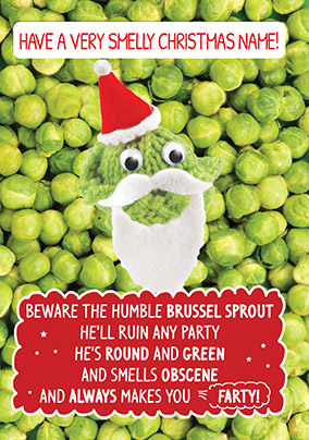 Brussel Sprouts Christmas Card - Knitted Ditties