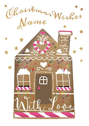 Gingerbread House Personalised Christmas Card