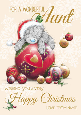 Aunt Christmas Card Baubles - Me to You