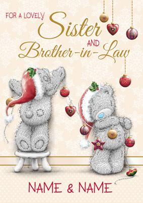 Sister & Brother-in-Law Christmas Card Tatty & bunting - Me to You