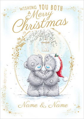 Merry Christmas to You Both Cute Personalised Card
