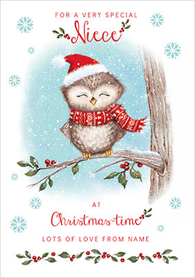 Special Niece at Christmas Personalised Card