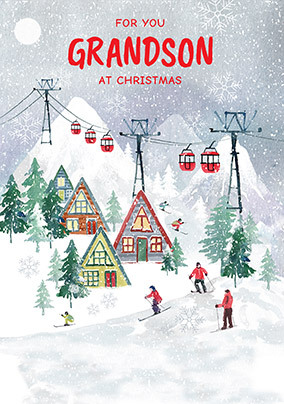 Grandson at Christmas Personalised Card