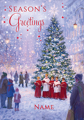 Season's Greetings Traditional Personalised Christmas Card