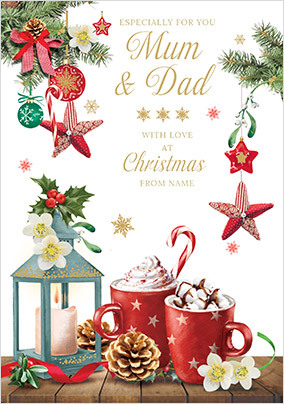 Mum & Dad at Christmas Personalised Card