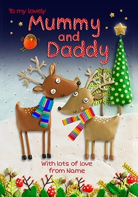 Lovely Mummy and Daddy Personalised Christmas Card