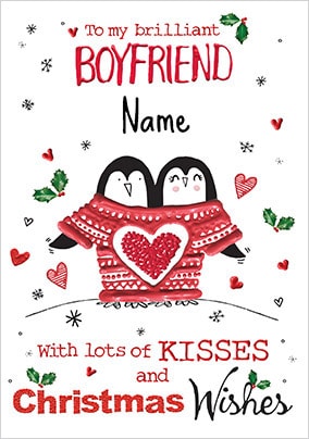 Brilliant Boyfriend Personalised Christmas Card