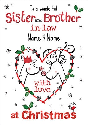 Sister and Brother-In-Law At Christmas Personalised Card