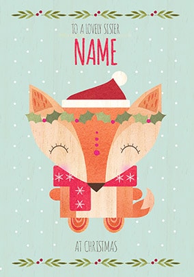 Lovely Sister At Christmas Personalised Card