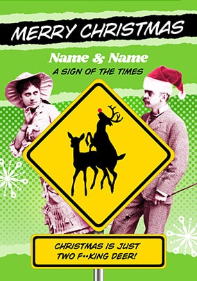 A Sign Of The Times Personalised Christmas Card
