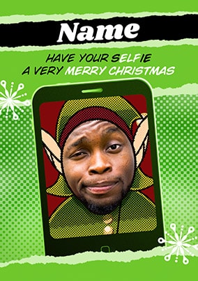 Elfie Christmas Personalised Card