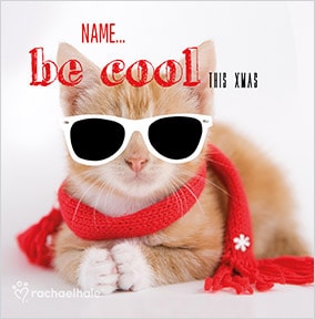 Be Cool Kitten Personalised Christmas Card